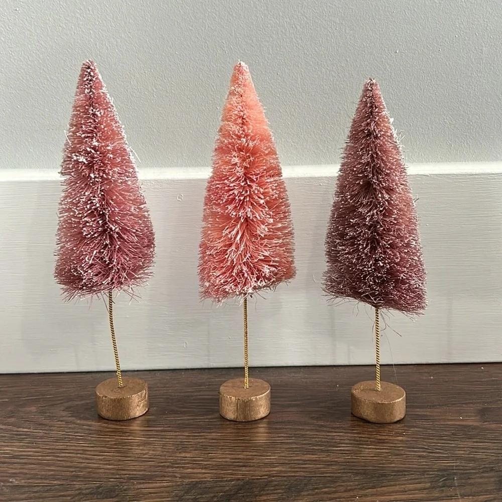 Set of Mini Bottlebrush Trees Pink | Pink Bottlebrush Trees | Mini Trees | Pink